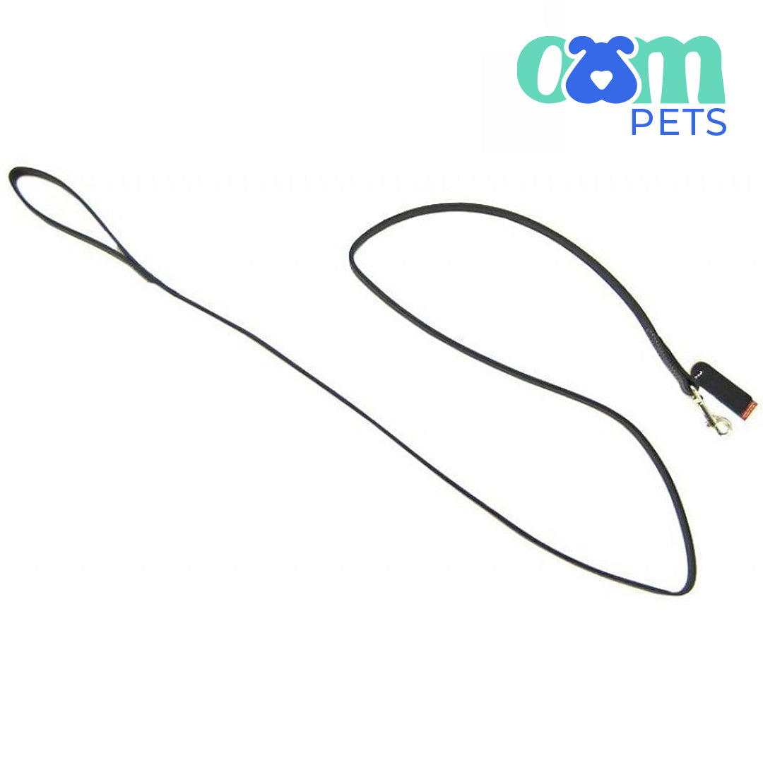 OAM Pets - Leather Lead - 6' Long - Black - 6' Long x 3/8" Wide