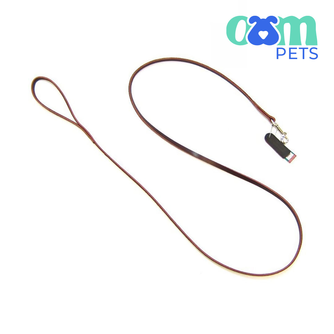 OAM Pets - Leather Lead - 6' Long x 3/8" Wide