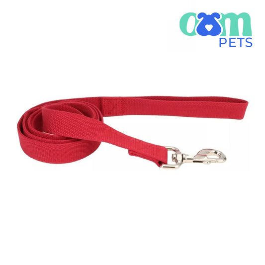 OAM Pets - Dog Lead Cranberry Red - 6 feet x 5/8"W