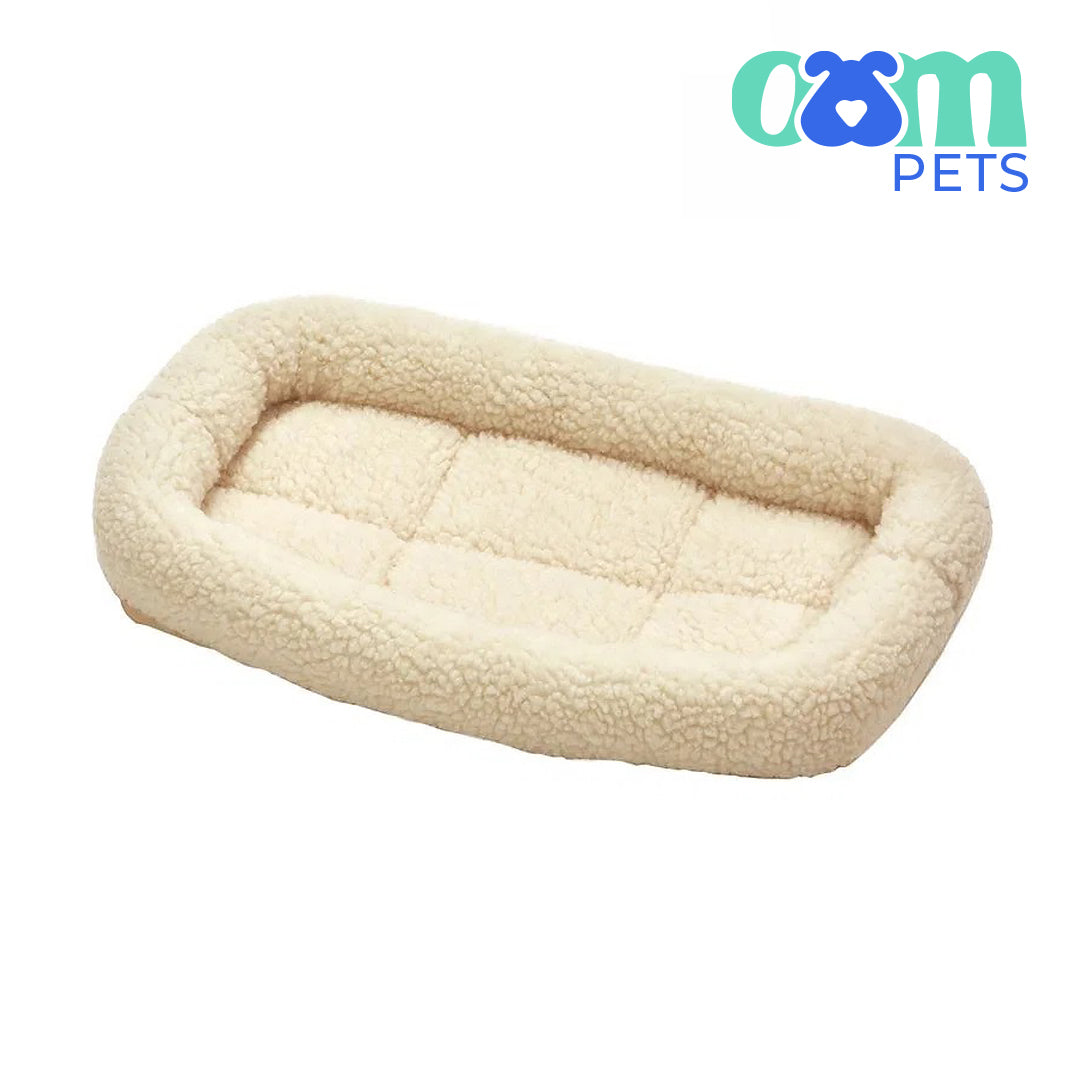 OAM Pets - Fleece Pet Bed for Dogs & Cats, Cream 18"
