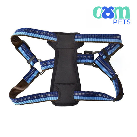 OAM Pets - Reflective Adjustable Padded Dog Harness - Fits 20"-30" Girth